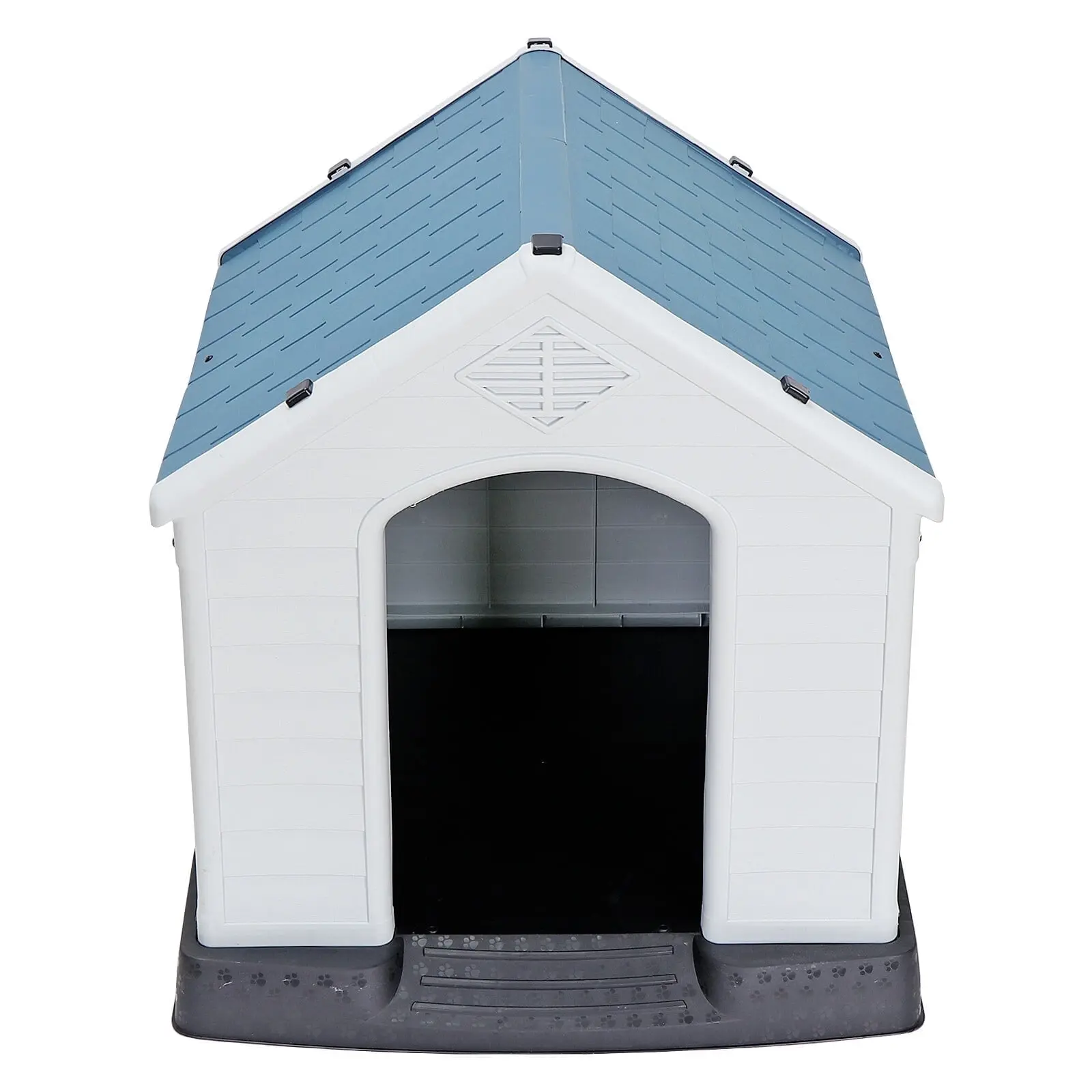 Segawe 32"H Large Polypropylene Dog House Enclosure - Indoor/Outdoor Backyard Kennel with Waterproof Rain Protection, Convenient Design, Elevated Floor, Plastic