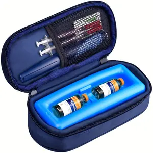 Insulin Bottle Refrigerator Travel Case, Diabetic Insulated Bag, Portable Mini Cooler Pouch with Ice Pack, Ice Retention Cooler, Medication Storage Kit