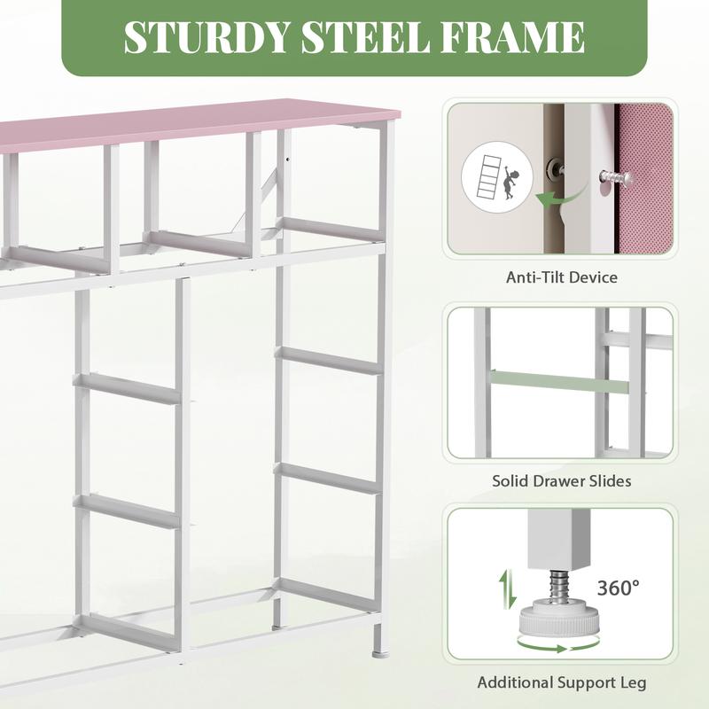【Prime Day】9 Drawer Dresser for Bedroom, Storage Organizer with 9 Drawers, Chest of Drawers with Fabric Bins, Sturdy Metal Frame, Wood Tabletop for Guest Room, Closet, Entryway, Nursery