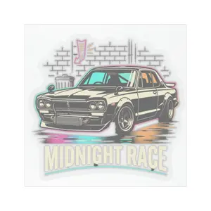 Midnight Race Car Magnet | Classic Muscle Car Sticker Magnet