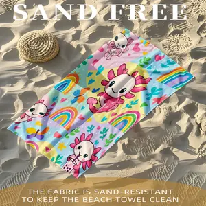 1PC colorful and soft beach towel, lightweight, fast drying, absorbent polyester fiber suitable for summer beach vacations, outdoor leisure activities, picnic mats