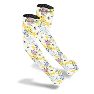 Farmers Defense Protection Sleeves - Save the Bees Cream - UV Cooling Sleeves | Anti-Scratch Sun Protection Arm Sleeves Comfort Clothing for Gardening Harvesting Outdoors Enthusiasts