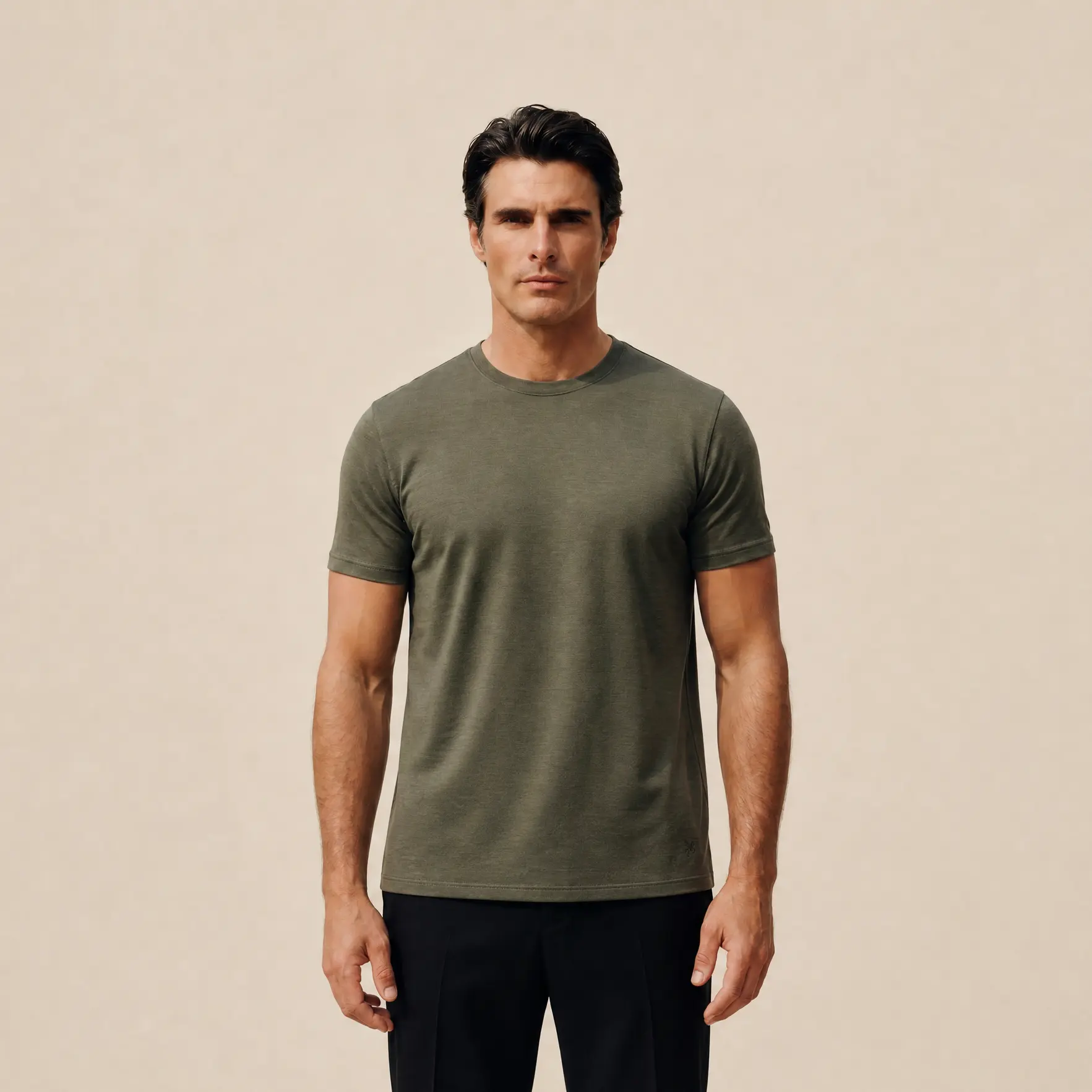 Merino Wool Crew T-Shirt - Flint