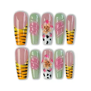 Glarein Nails | Sweet Edge Dream – 10PCS Handmade Press On Nails, Reusable & Salon Quality