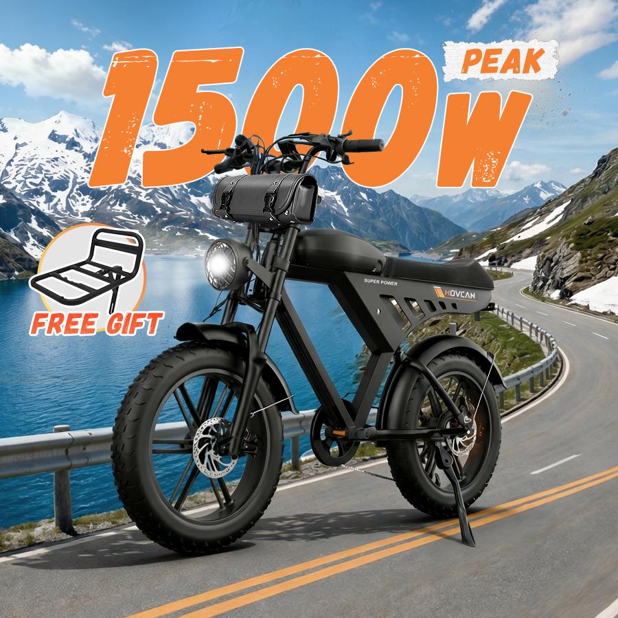 【SummerVibes】 V30/V30 Max Adult Electric Bikes,  1500W/2000W Peak Power, 28-32MPH Speed, Full Suspension, 48V 15.6Ah Removable Battery, 70 Mi Range, 20" Fat Tires, Dual Disc Brakes,Dual battery， 7-Speed, UL 2849 Certified Off-Road 【Hydraulic Disc Brake】