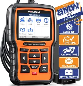 FOXWELL NT510 Elite OBD2 Scanner fit for BMW Mini RR Car Diagnostic Tool,All System Bi-Directional Control Code Reader,Battery Registration Scan Tool,Free Update Lifetime