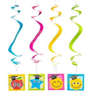 25" Elementary Graduation Cardstock Hanging Swirl Decorations - 12 Pc.