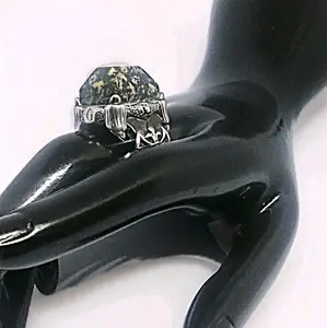 Black Diorite Healing Chakra Aura Spirit Metaphysical Collectible Ring Handmade in USA