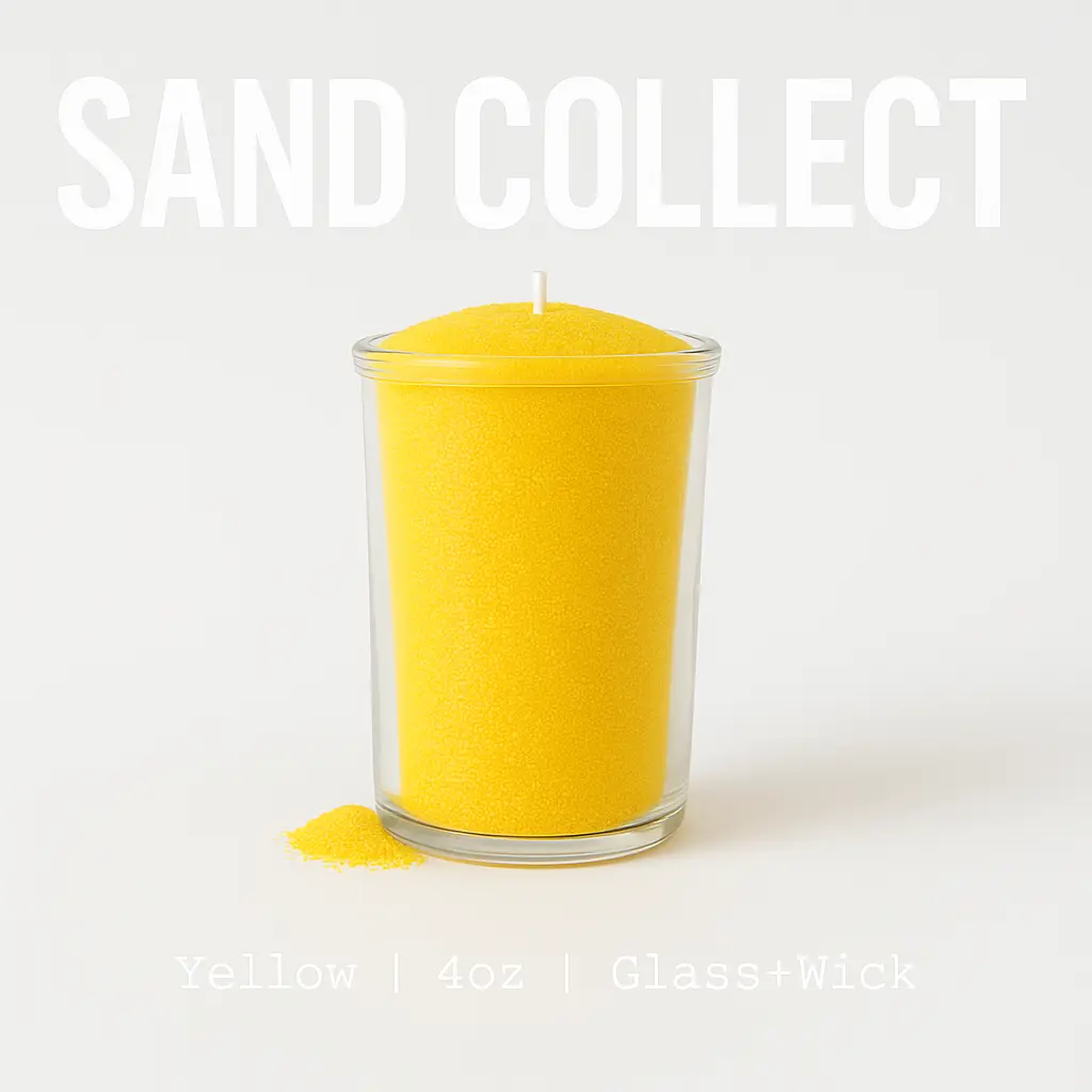 Yellow 4 oz Pearl Sand Candle – Luxury Refillable Candle | Clean Long Burn | Bright Modern Home Décor by Candle Tiger