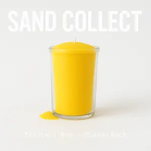 Yellow 4 oz Pearl Sand Candle – Luxury Refillable Candle | Clean Long Burn | Bright Modern Home Décor by Candle Tiger