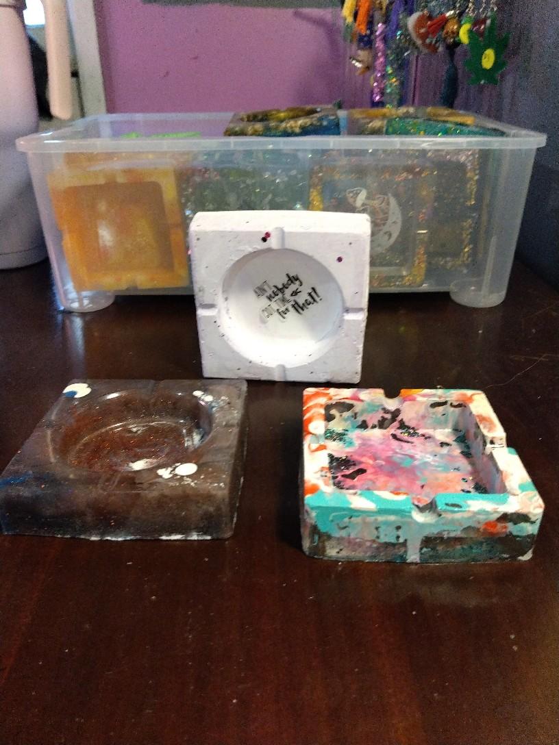square ashtrays/candle holder/storage container
