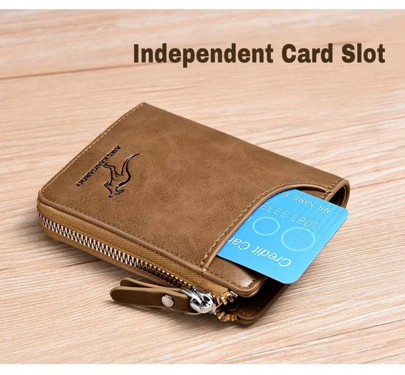 Mens RFID Blocking Leather Wallet Credit Card ID Holder Zipper Purse Waterproof