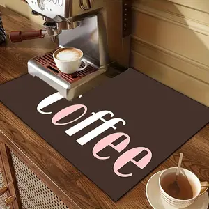 Silica Mud Coffee Machine Mat, Quick-Dry Kitchen Countertop Pad, Absorbent Bowl Dish Pad, Heat Insulation Table Mat, Non-Slip, Kitchen Decorative Placemat