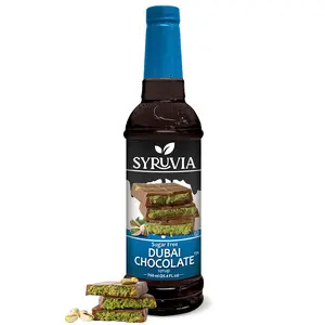 Syruvia Sugar Free Dubai Chocolate Coffee Syrup - 25.4 fl oz Premium Coffee Flavoring- 0 Calorie, Gluten Free, Ideal for Drinks, Soda, Desserts & More