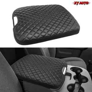 Black PU Leather Center Console Armrest Cover, Anti-Scratch Trim Fits Jump Seat Only for 2013-2018 Dodge Ram 1500, 2013-2025 Ram 1500 Classic 2500 3500