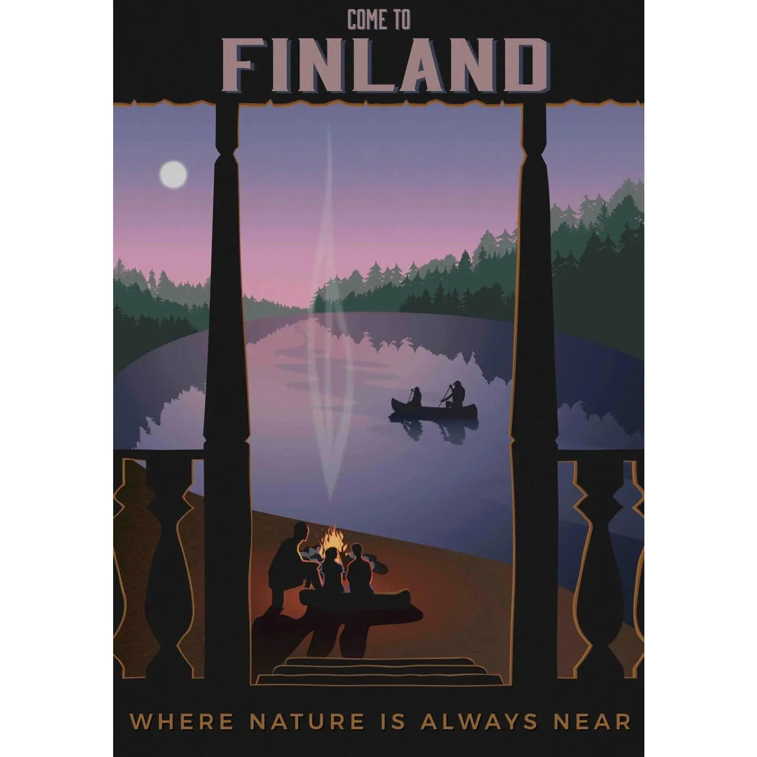 Poster: Come to Finland "Where Nature is Always Near" Travel Poster 2015 (50 x 70cm) 19.7" x 27.6"