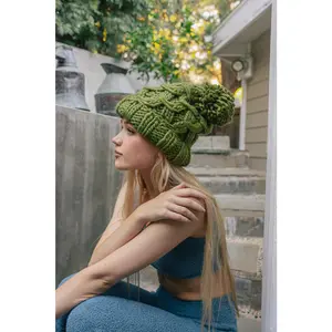 Oversized Chunky Knit Pom Beanie