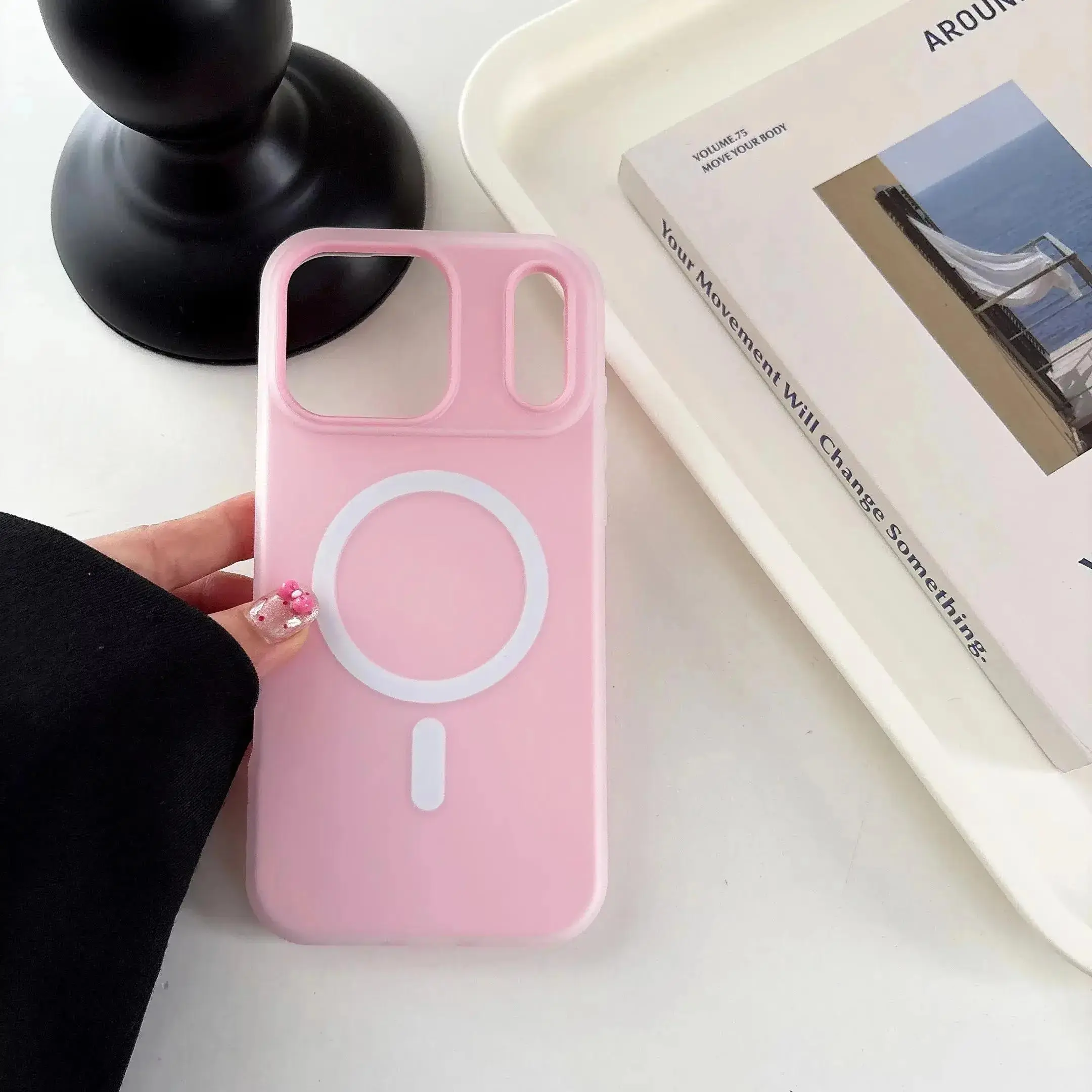 MagSafe Compatible 2-in-1 Shockproof Protection Case for Multi-Model iPhone Series (17 Air,17,16,15,14,13,12,11 Pro Max Plus) - Candy Color Silicone Magnetic Soft Shell Phone Accessory for Women, For Iphone 15Pro Max