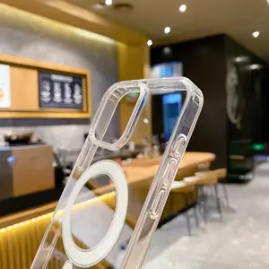 Phone Case - The Transparent Magnetic Phone Case Is Suitable for High-Definition Clarity And Does Not Interfere with The Screen Protector for Iphone 17 to 11 Series, Featuring a Hard Back And Soft Edges