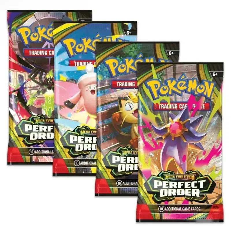 Perfect Order - 4 Pokémon Booster Packs (Live Rip Only) Collectible Cards Set English Trading Cards Authentic Sealed Tcg