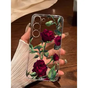 Flower 1pc Creative Pink Rose Silicone Protective CaseCompatible With  Galaxy Series A54/A53/A52(A52S Compatible)/A34(5G)A32(5G)/A14(5G)/A13 5G/A04S/S21/S21U/S22/S22U/S23/S23+/S23U And S24 Series A15/A35(5G)/A55(5G)/A25(5G)