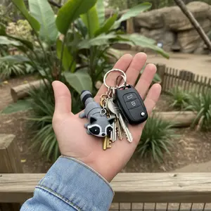 Cute Raccoon Keychain  | 3D Printed Bag & Key Charm