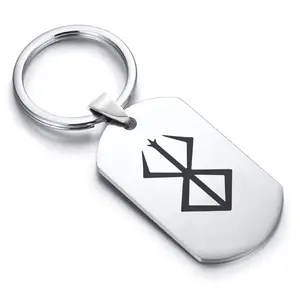 Stainless Steel Viking Berserkers Dog Tag Keychain