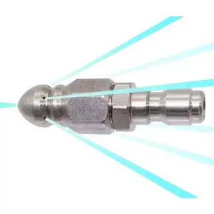 Professional Drain Cleaning Nozzle 5000 PSI Pressure Washer Attachment Stainless Steel Jetter Nozzle with Quick Connect for Clog Removal