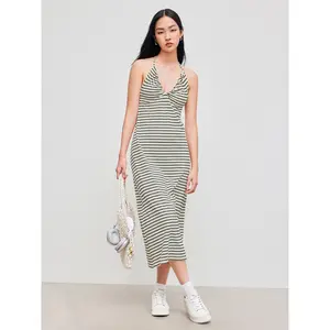 Cider [size 0-10] Cotton-blend Striped Criss Cross Midi Dress SwimWeek