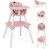 6 in 1 Highchair Pink w/Smooth Top Table
