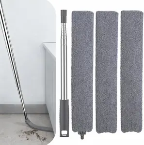 Retractable Gap Duster with Extension Pole, 3 Microfiber Cloths – Long Handle Cleaner for Under Furniture, Refrigerator & Appliances