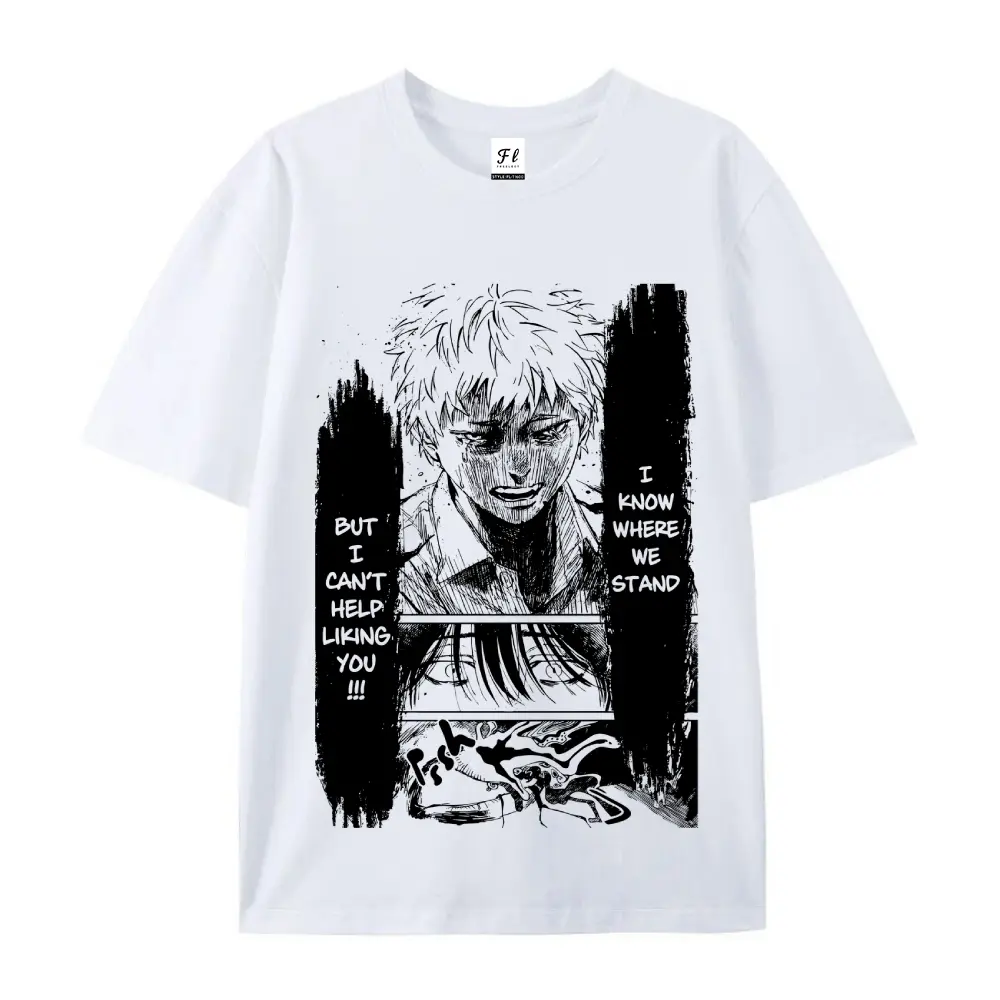 TSHD hikaru and yoshiki I know where we stand.. Oversized Casual Men's Letter Pattern Printed T-Shirt