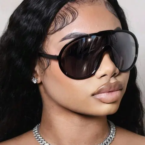 Women's PC Frame Oversized Fashion Glasses, Modern Frames Sunglasses, Daily Wear, Vacation, School, Beach, Valentine's Day Gift, Y2K Style, Music Festivals