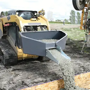 LANDY Skid Steer Concrete Bucket 1/2 Yard with Spout Heavy Duty Pouring Cement Attachment