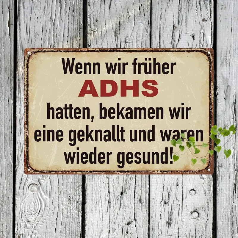 1pc 2D Flat, Vintage Fun Quotations Metal Tag-German Humor Quotations Retro Wall Hangings-Heavy Duty Iron Hanging Board Suitable for Man Cave, Bar, Garage, Office-Country Style Home Decoration-Easy Hanging Installation, no Wiring Required-Inspired Topic G