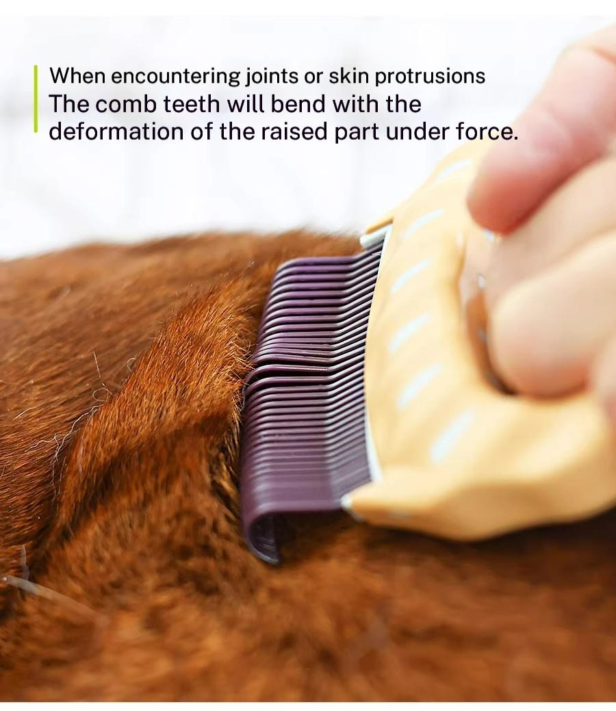 a Gentle, Flexible, Grooming Comb for Pets，Pet Grooming Brush for Dogs, Cats & Rabbits | Effortless Deshedding Tool to Remove Loose Fur