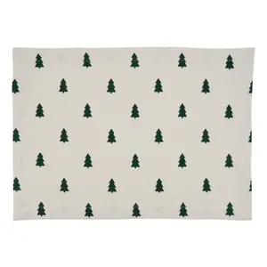 SARO  Holiday Placemats with Christmas Tree Design - Set of 4