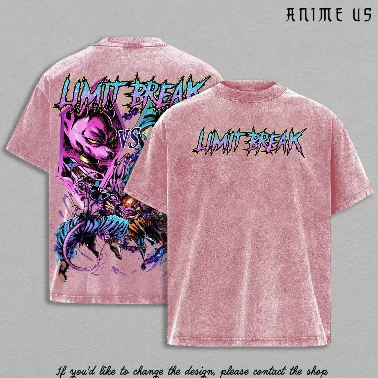 Kakarot vs Beerus Limit Break Vintage Washed T-Shirt | Saiyan God Battle Graphic Tee | Blue Aura Warrior vs Destroyer Cat Streetwear Oversized Shirt ZK4