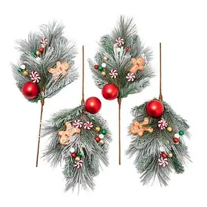 Winter Lane Gingerbread Tree Picks Set of 4