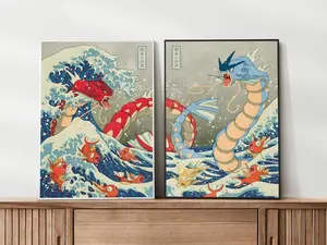 Set of 2 Pokemon Poster Printable PDF, Pokemon Wall Art Print, Pokemon Home Decor, Party Decor, Pokemon Travel Poster, Pokemon Birthday