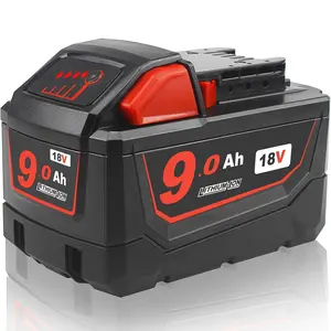 9.0Ah Replacement for Milwaukee M18 Battery 18V Lithium Compatible with 48-11-1815 48-11-1820 48-11-1840 48-11-1850 48-11-1860 Cordless Tools