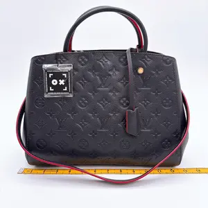 Pre-owned Louis Vuitton Empreinte Montaigne MM Marine Rouge
