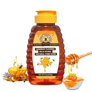 WACACEE Natural Honey, net weight 360 g | raw and unfiltered, no additives, 100% wild honey with press-seal lid, suitable for baking and cooking, ideal for camping, gifting, coffee, desserts, and salads, easy pour spout