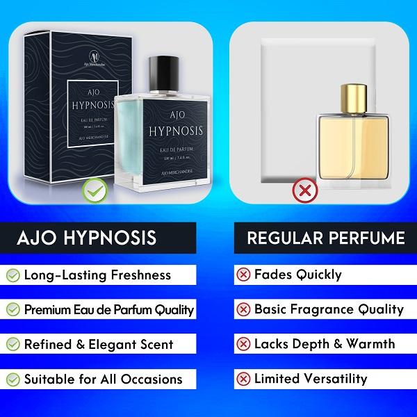 AJO Hypnosis Pheromone Eau De Parfum Spray for Men & Women 100ml (3.4 Oz) – Strong Long-Lasting Men's Eau de Parfum, Premium Unisex Cologne, Citrus Floral Spicy Vanilla Amber Musk Valentine’s Day Gift