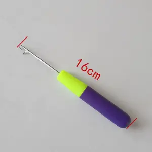 Style Icon 1 pcs Long Rubber Handle Crochet Hook for Crochet hair