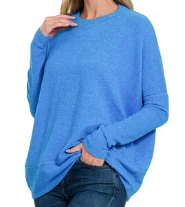 Blue Dolman Sleeve Sweater