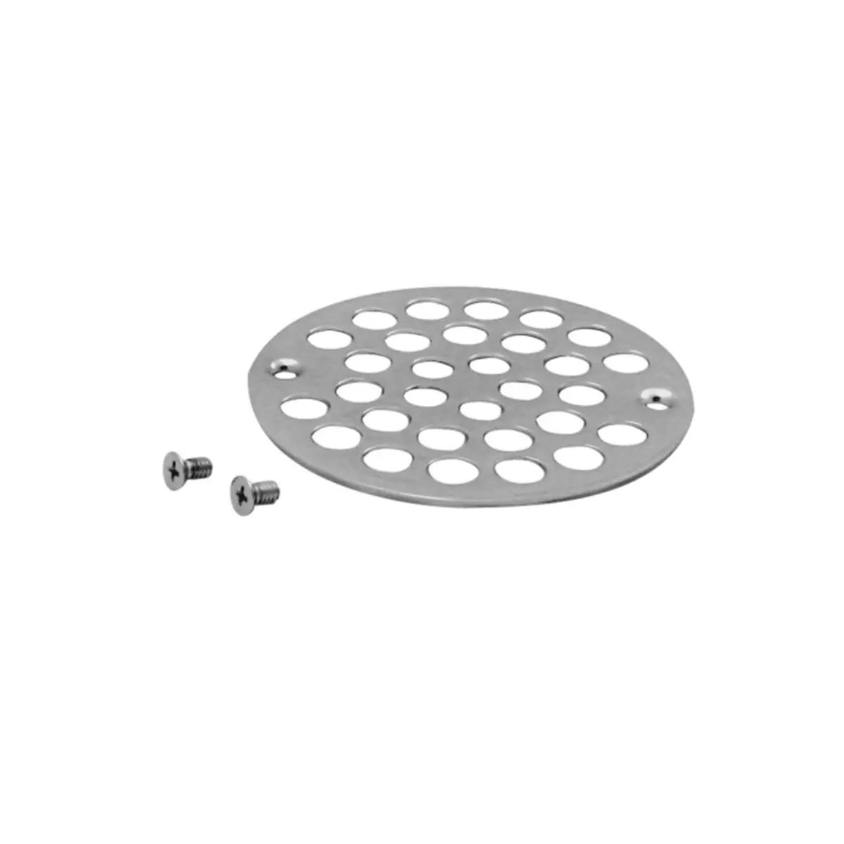 212 MAIN Westbrass Oddities Round Plastic 4-in Shower Strainer Cover, Polished Nickel Bathroom Shower Drain Replacement