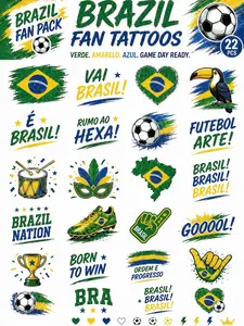 2026 Football Soccer Fan Temporary Tattoo Stickers