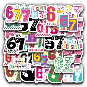 Vintage Internet Buzzwords 67 Stickers, Accessories - 2sheets Adhesive Irregular-Shaped Cartoon Art with 67 Numbers, Funny Stickers for Phone, Water Bottle, Luggage, Laptop, DIY Crafts, Junk Diary, Envelopes and Gift Wrapping, Funny Gifts label Stic