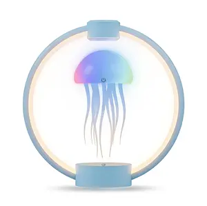 【FathersDayGift】Magnetic Levitation Jellyfish Lamp, Floating LED Night Light with Remote Control, Full Color Gradient Lighting, Creative Decor Lamp, Unique Gift for Home Bedroom Office Decoration